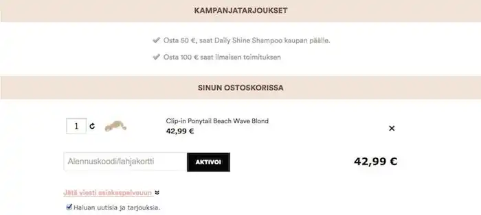 Rapunzel Of Sweden kassalle – tilaus ja alennuskoodi